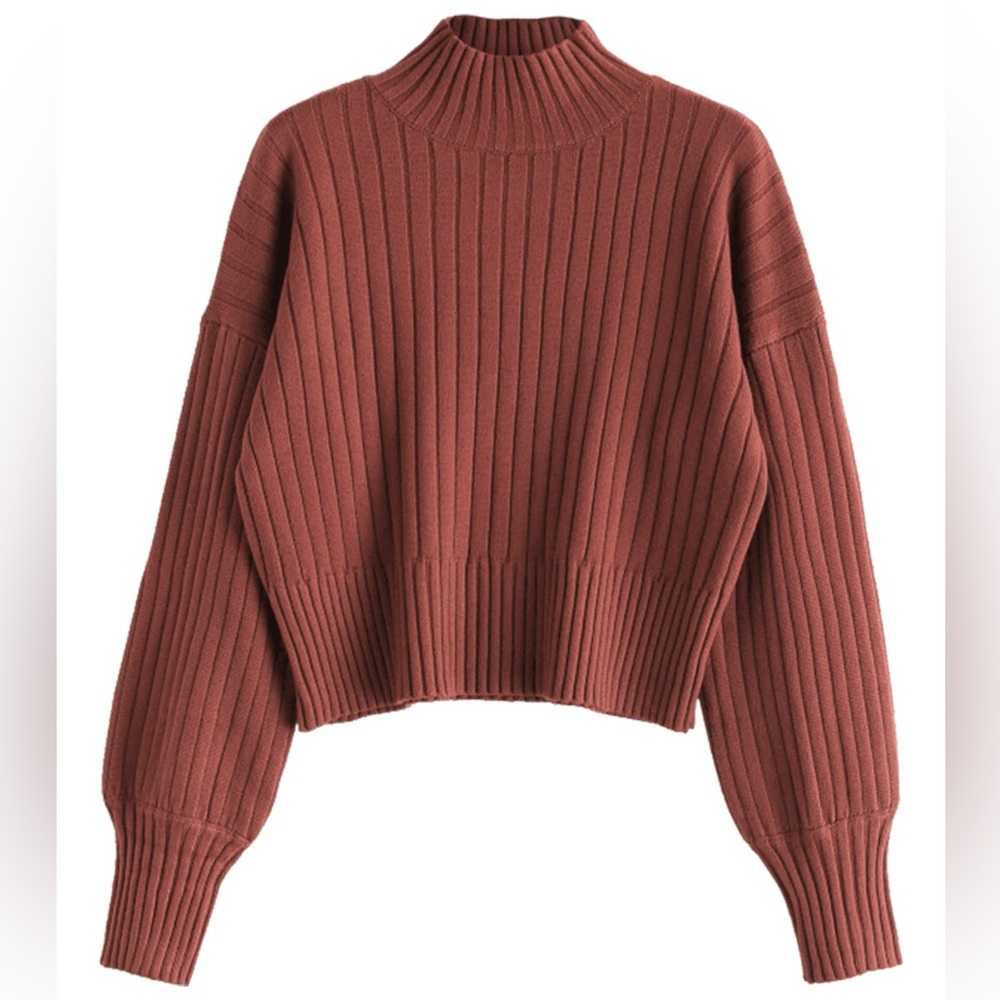 Zaful Ribbed Rusty Rose Chunky Turtleneck Sweater Women’s size Small/Medium
